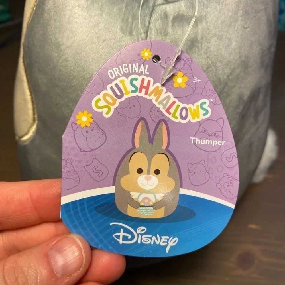 Disney Easter Squishmallow Thumper Bunny 10 Inch Plush Holding Easter Basket NWT